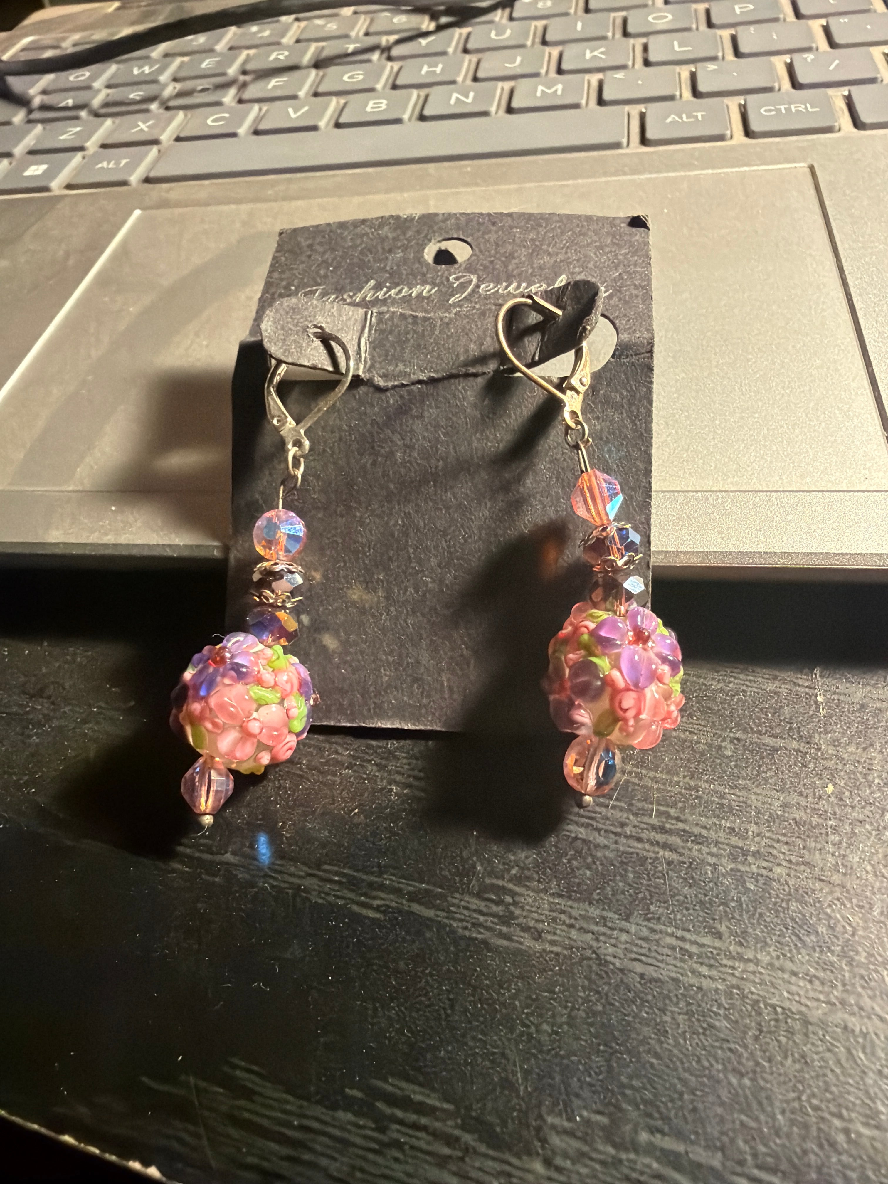 Dangle Glass Design Earrings
